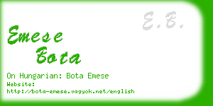 emese bota business card